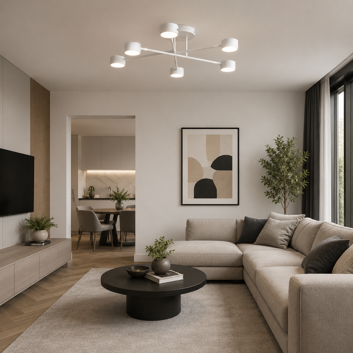 Halo 6 Light Semi Flush White