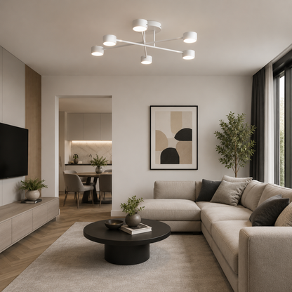 Halo 6 Light Semi Flush White