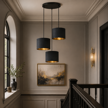 Hilde 3 Light Pendant Black