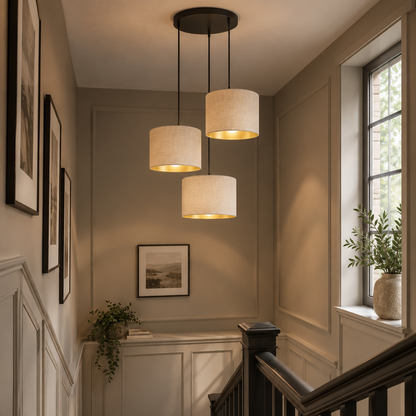 Hilde 3 Light Pendant Black & White