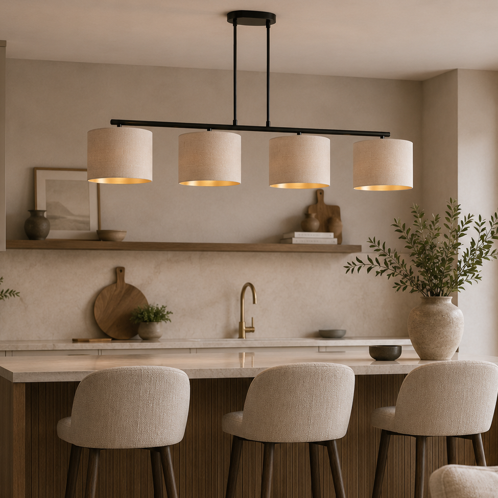 Hilde 4 Light Pendant Black & White