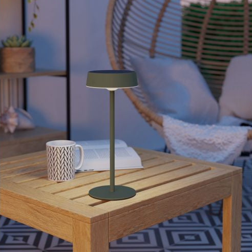Simeri Green LED Rechargeable Table Lamp