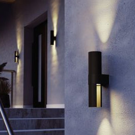 Montelauro 2-Light Black LED Outdoor Wall Light