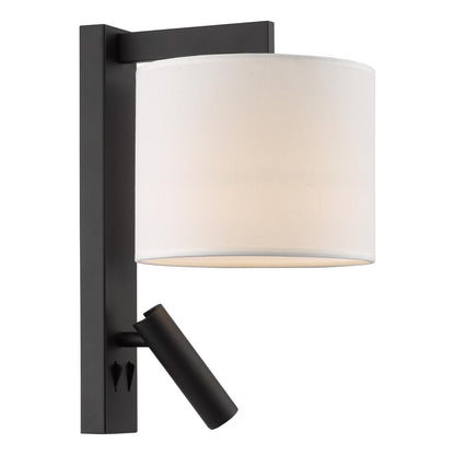 Itala Wall Light Matt Black With Shade LED