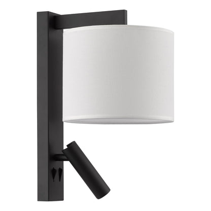 Itala Wall Light Matt Black With Shade LED
