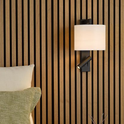 Itala Wall Light Matt Black With Shade LED