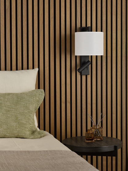 Itala Wall Light Matt Black With Shade LED