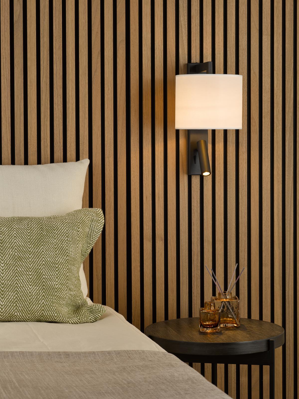 Itala Wall Light Matt Black With Shade LED