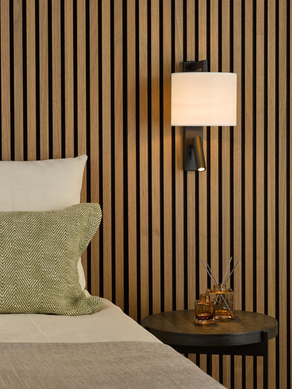 Itala Wall Light Matt Black With Shade LED