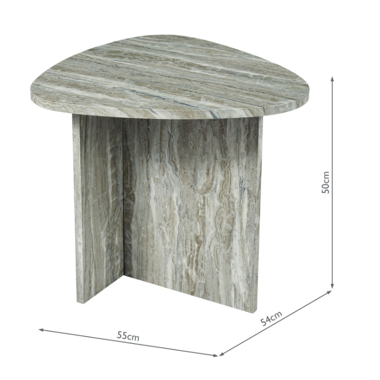 Isidro Side Table Brown Stone Effect