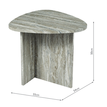 Isidro Side Table Brown Stone Effect