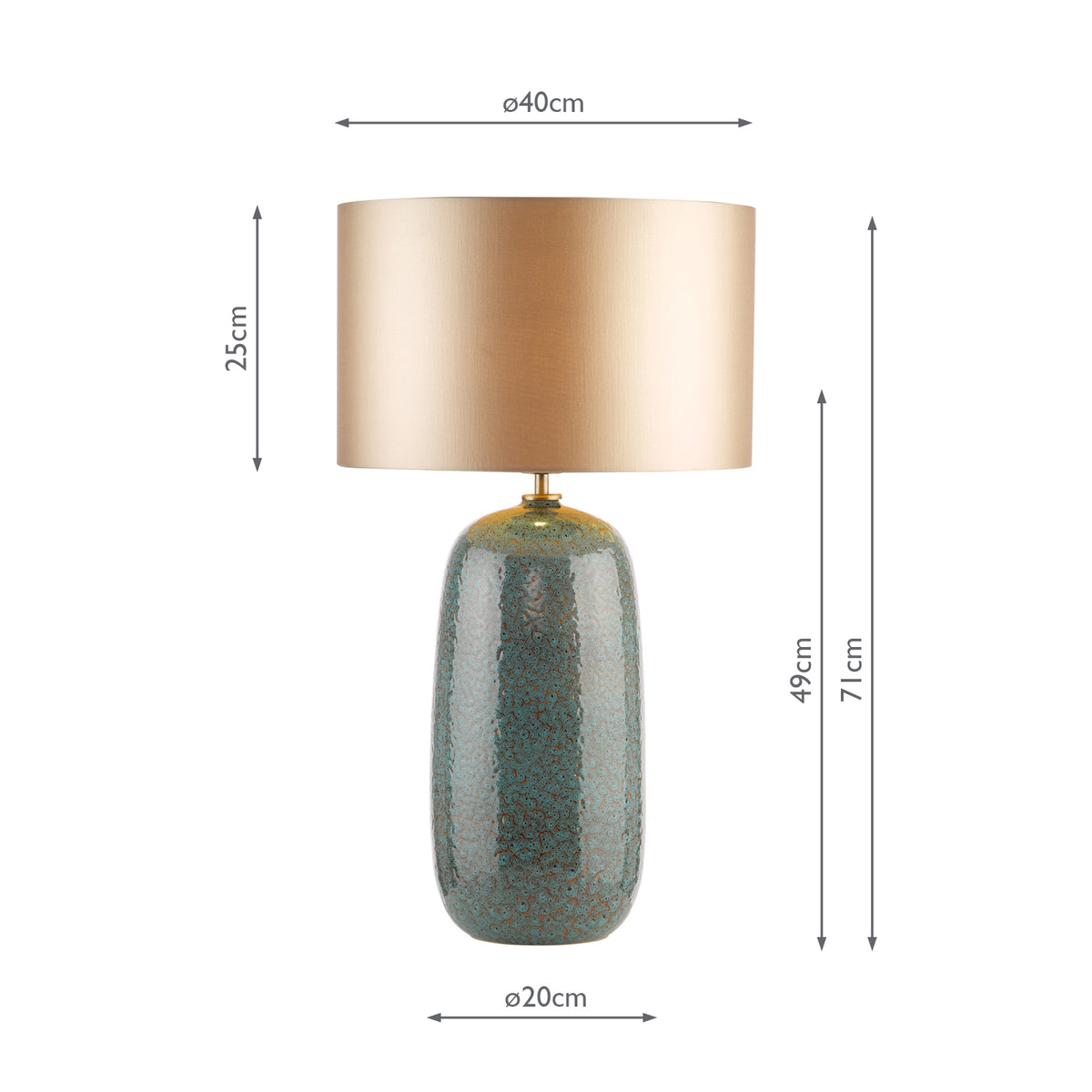 Jadis Table Lamp Blue Ceramic With Taupe Shade