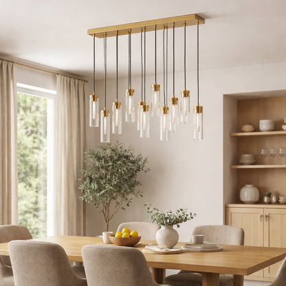 Jodelle 11-Light Polished Bronze Ceiling Pendant Bar