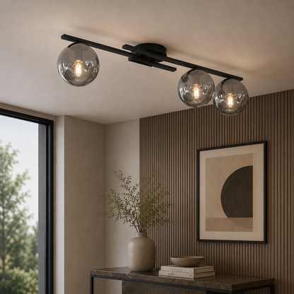 Kairo 3 Light Semi Flush Black & Graphite