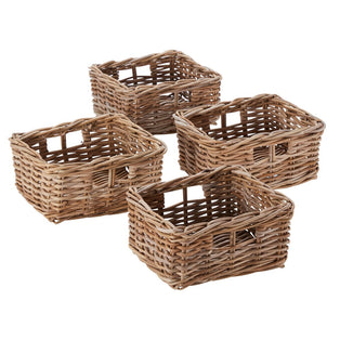 Wovenhill Set of 4 Rectangular Kubu Rattan Storage Baskets