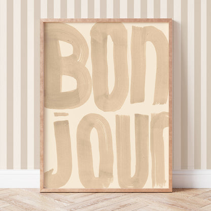 Bonjour Typography Print