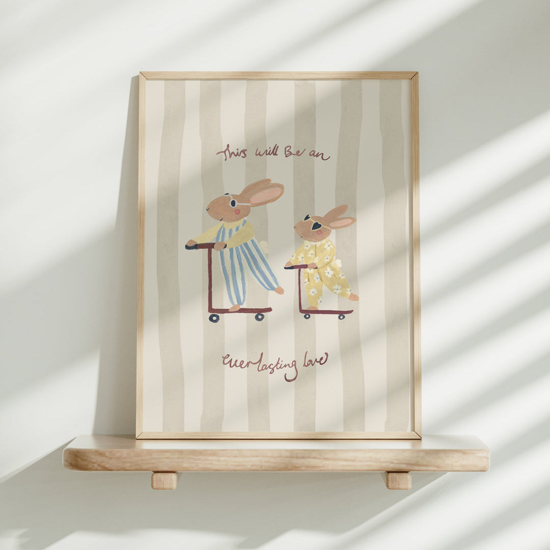 Everlasting Love Bunnies - Big Brother Art Print