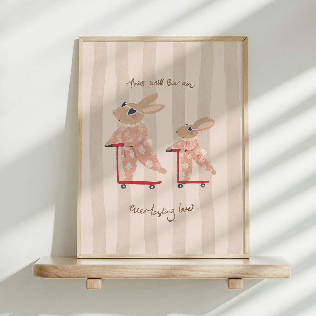 Everlasting Love Bunnies Art Print