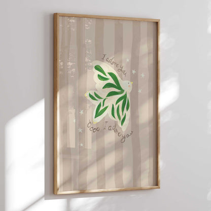 I Adore You Green Art Print