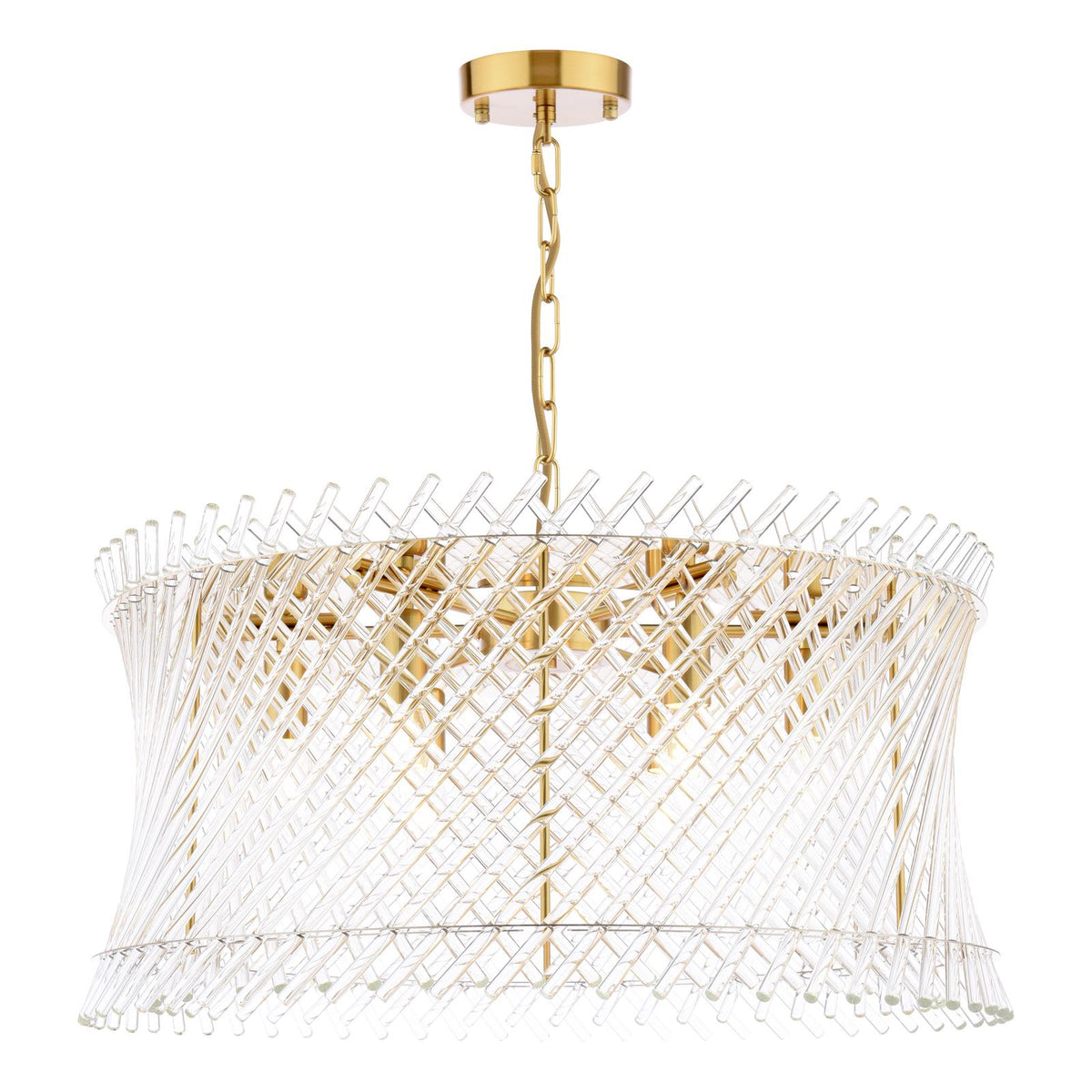 Loire 6 Light Pendant Brass and Glass
