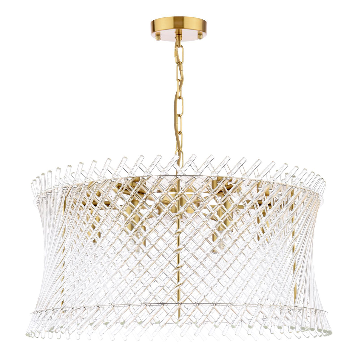 Loire 6 Light Pendant Brass and Glass