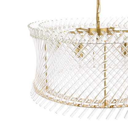 Loire 6 Light Pendant Brass and Glass
