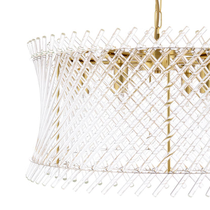 Loire 6 Light Pendant Brass and Glass