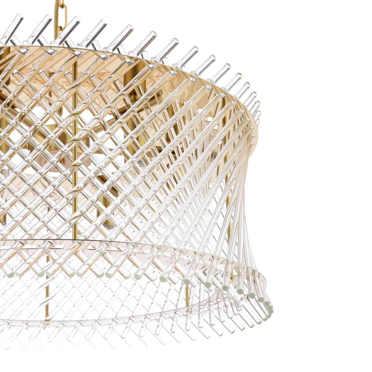 Loire 6 Light Pendant Brass and Glass