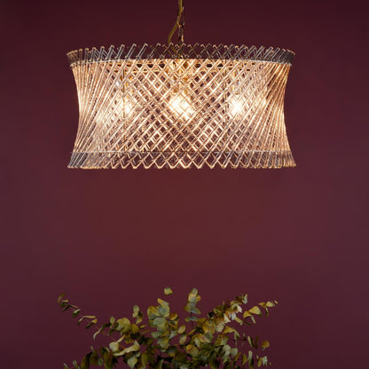 Loire 6 Light Pendant Brass and Glass