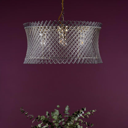 Loire 6 Light Pendant Brass and Glass