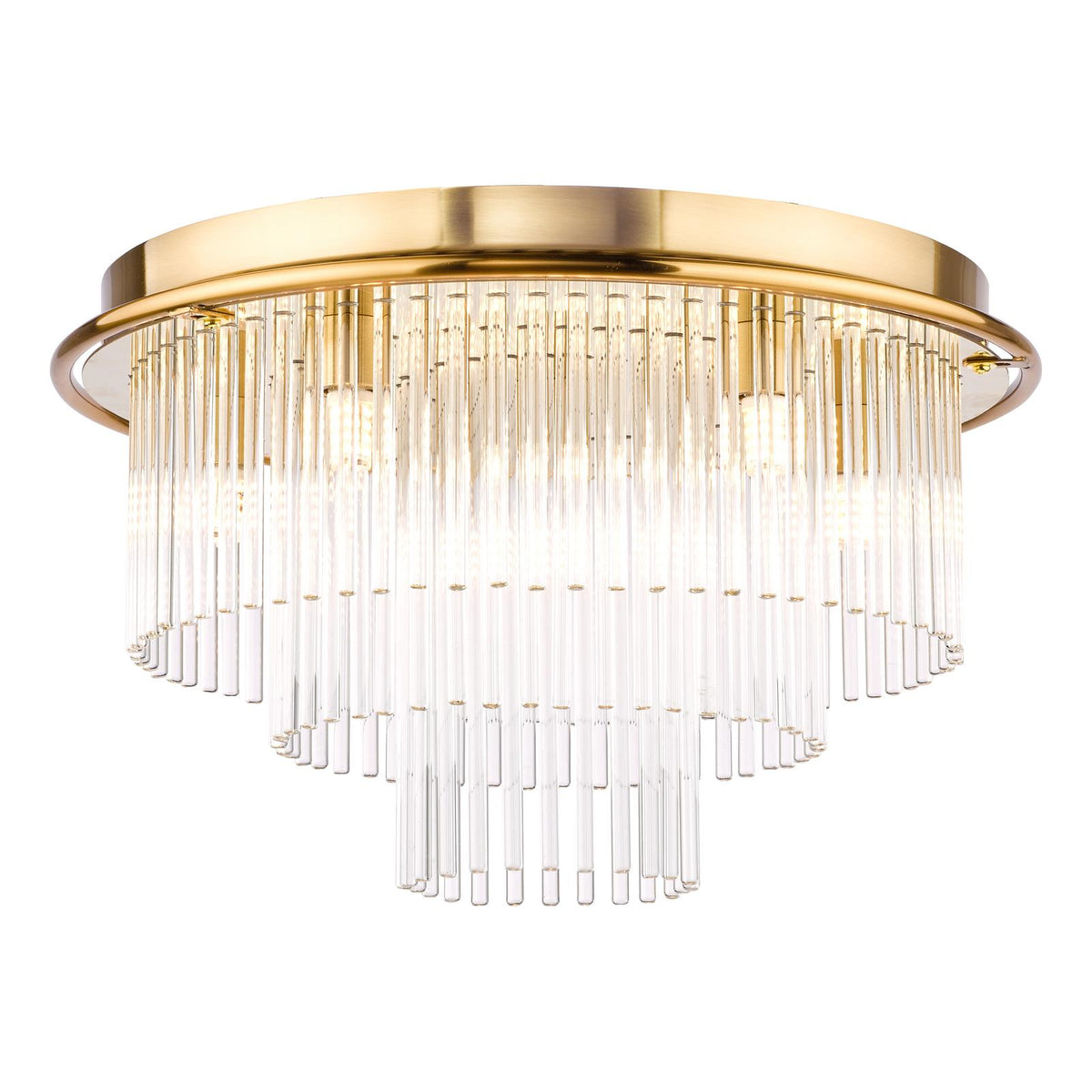 Lukas 6 Light Flush Antique Gold and Glass