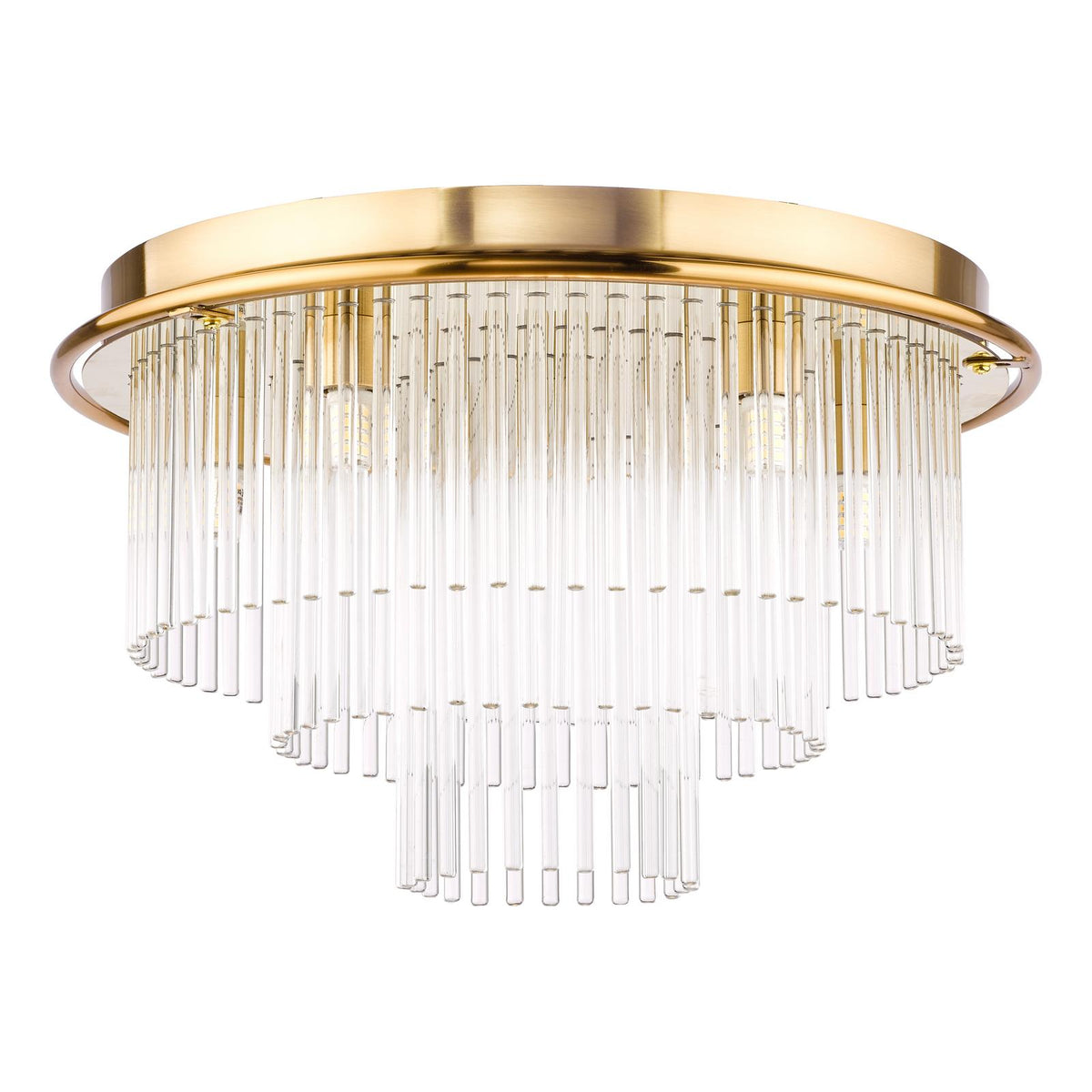 Lukas 6 Light Flush Antique Gold and Glass