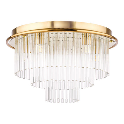 Lukas 6 Light Flush Antique Gold and Glass