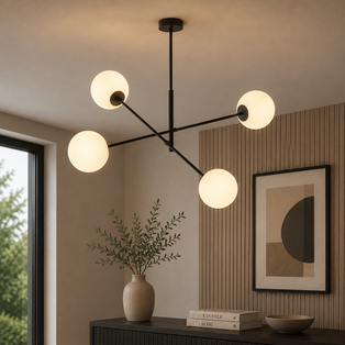 Linear 4 Light Pendant Black & White