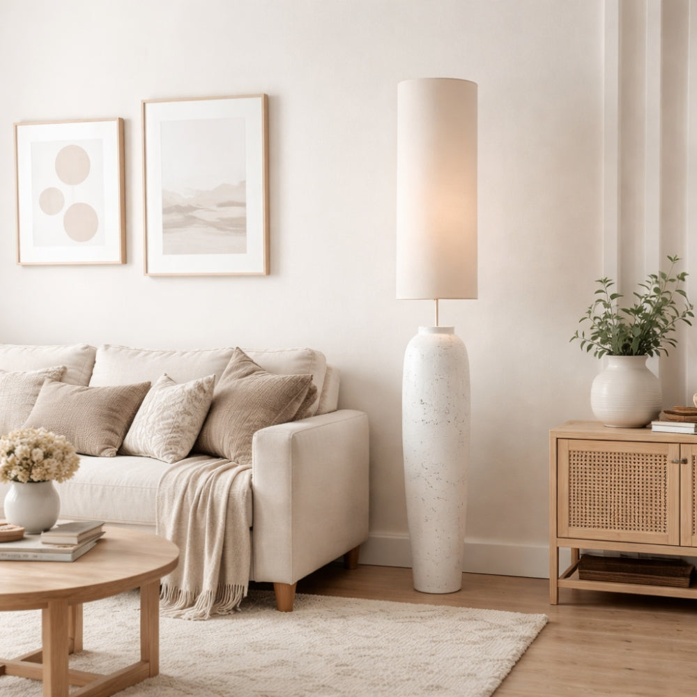 Lucinda White Concrete Floor Lamp