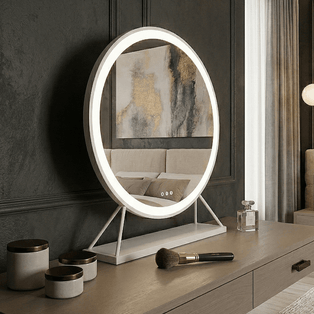 Marilyn Round Hollywood Mirror White 60x67cm