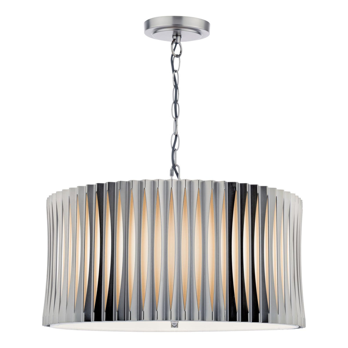 Netra 3 Light Satin Bronze & Ivory Pendant