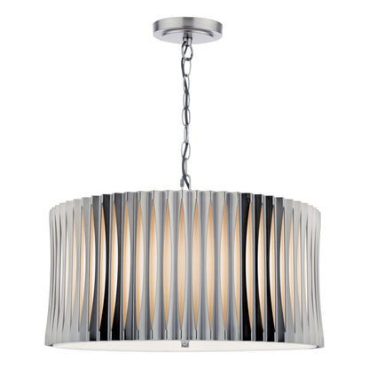 Netra 3 Light Satin Bronze & Ivory Pendant