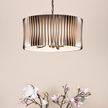 Netra 3 Light Satin Bronze & Ivory Pendant