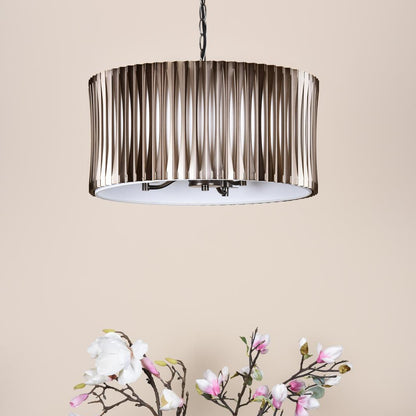 Netra 3 Light Satin Bronze & Ivory Pendant