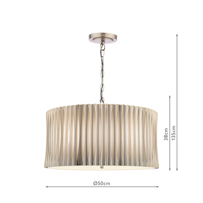 Netra 3 Light Satin Bronze & Ivory Pendant