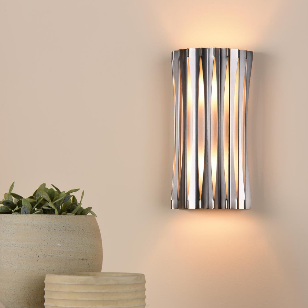 Netra 2 Light Satin Bronze & Ivory Wall Light