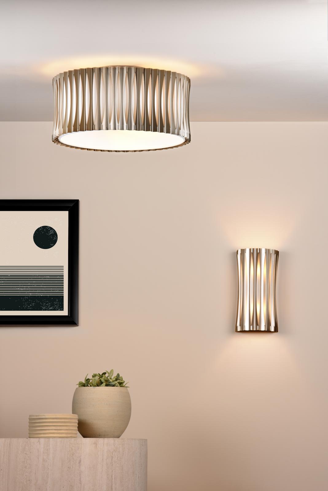 Netra 2 Light Satin Bronze & Ivory Wall Light