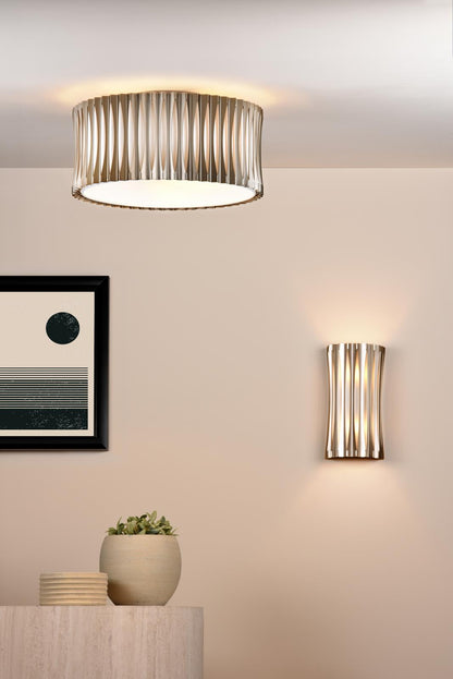 Netra 2 Light Satin Bronze & Ivory Wall Light