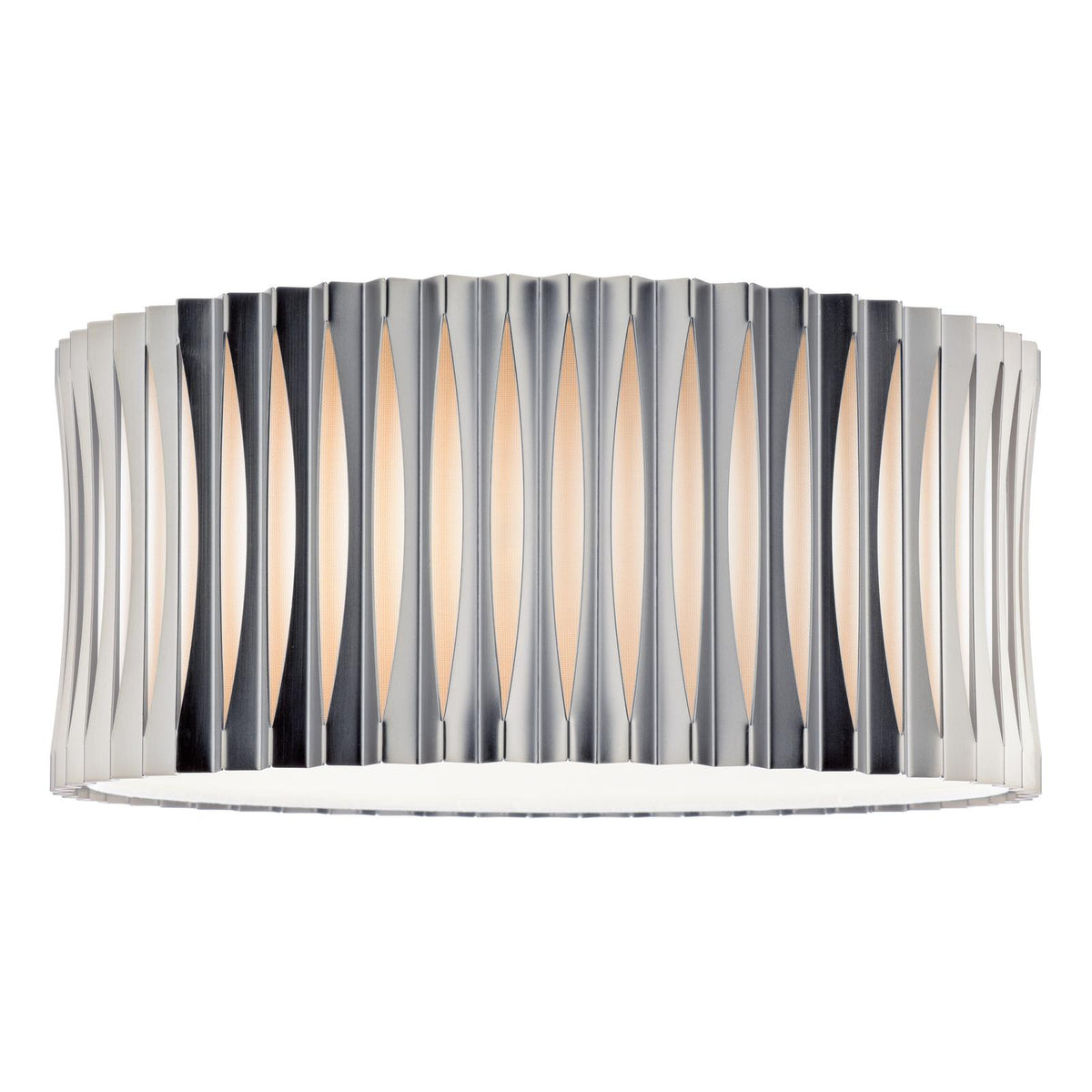 Netra 3 Light Satin Bronze & Ivory Flush Ceiling Light