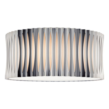Netra 3 Light Satin Bronze & Ivory Flush Ceiling Light