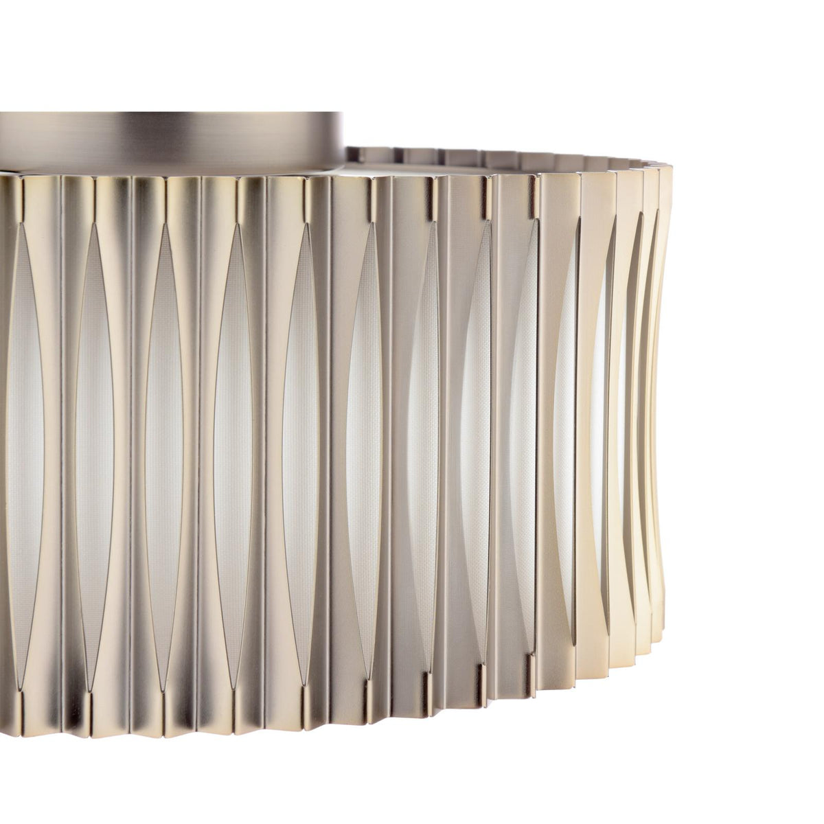 Netra 3 Light Satin Bronze & Ivory Flush Ceiling Light