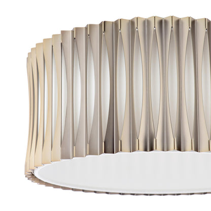 Netra 3 Light Satin Bronze & Ivory Flush Ceiling Light