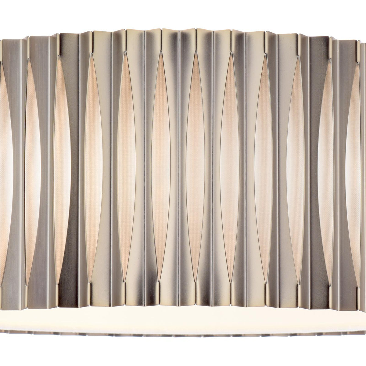 Netra 3 Light Satin Bronze & Ivory Flush Ceiling Light