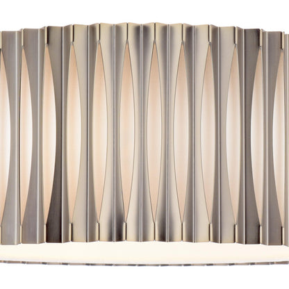 Netra 3 Light Satin Bronze & Ivory Flush Ceiling Light